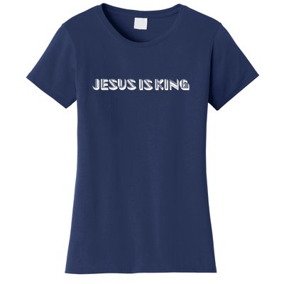 Jesus Is King. Embossed Minimalist Faith Christian Catholic Women's T-Shirt