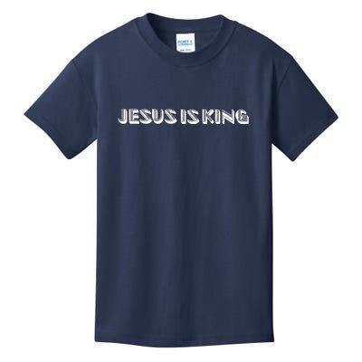 Jesus Is King. Embossed Minimalist Faith Christian Catholic Kids T-Shirt