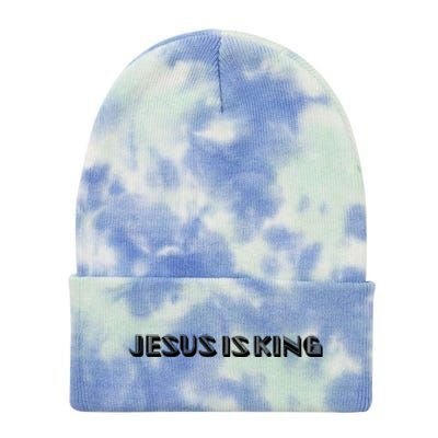 Jesus Is King. Embossed Minimalist Faith Christian Catholic Tie Dye 12in Knit Beanie