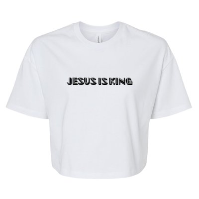 Jesus Is King. Embossed Minimalist Faith Christian Catholic Bella+Canvas Jersey Crop Tee