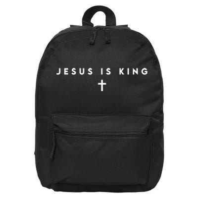 Jesus Is King Christian Faith Gifts Cross 16 in Basic Backpack