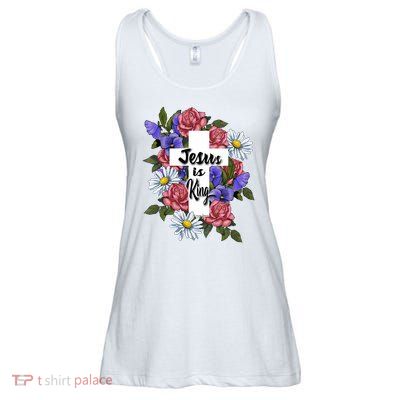 Jesus Is King Jesus Christian Ladies Essential Flowy Tank