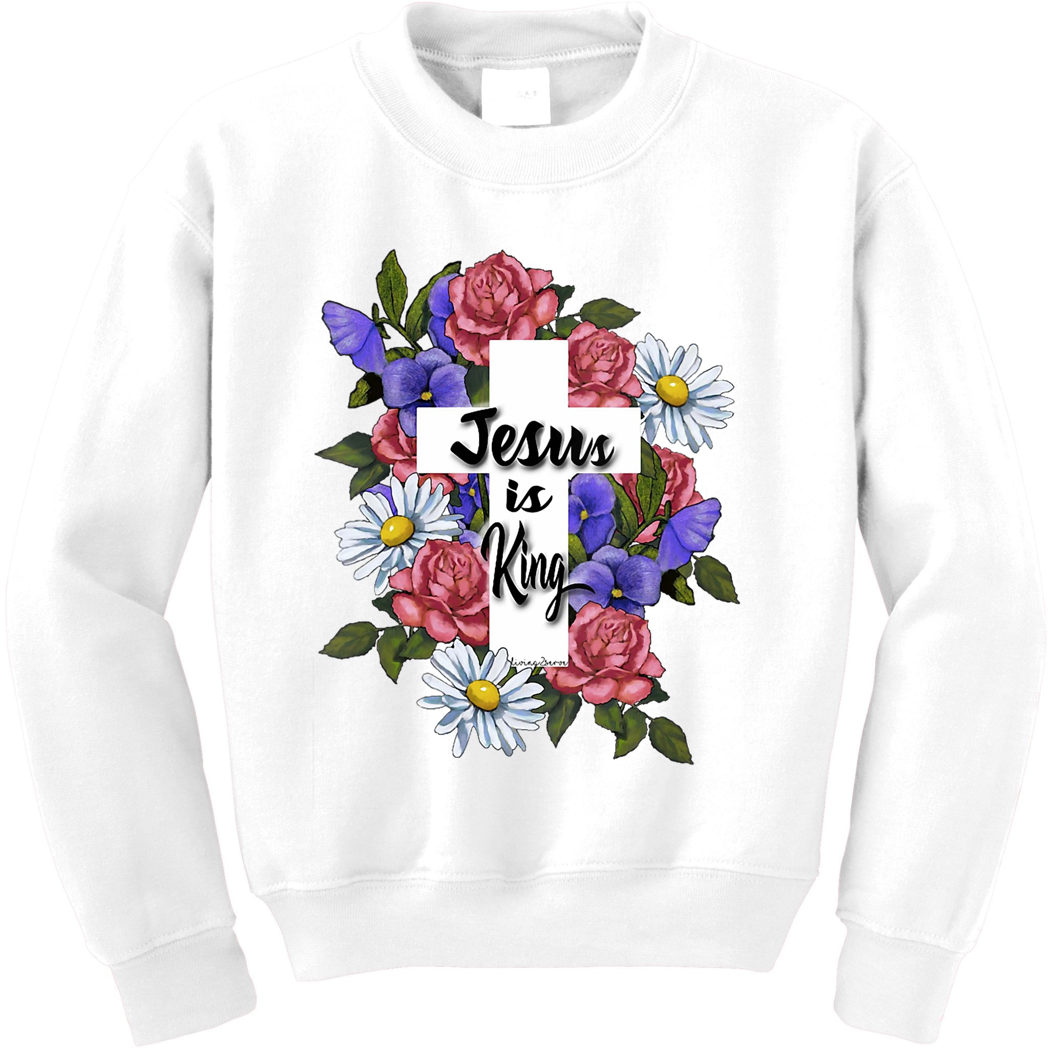 Jesus Is King Jesus Christian Kids Sweatshirt