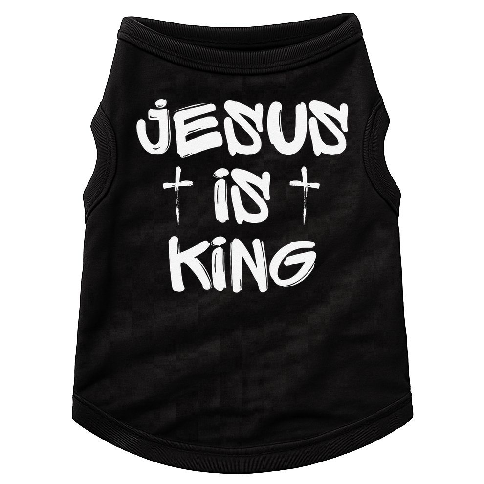 Jesus Is King Graffiti Christian Bible Faith Easter Church Doggie Tank