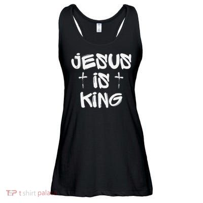 Jesus Is King Graffiti Christian Bible Faith Easter Church Ladies Essential Flowy Tank