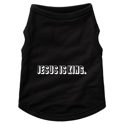 Jesus Is King 3d Simple Font Christian Catholic Christ Doggie Tank