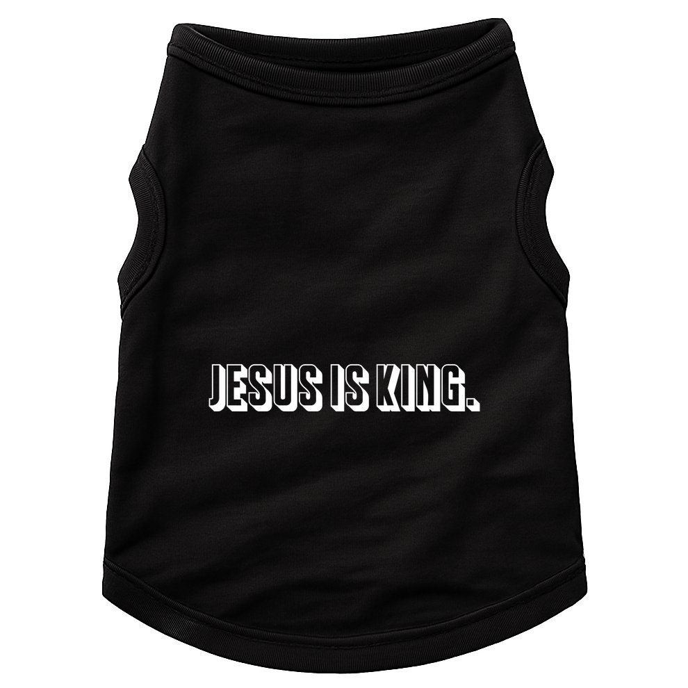 Jesus Is King 3d Simple Font Christian Catholic Christ Doggie Tank