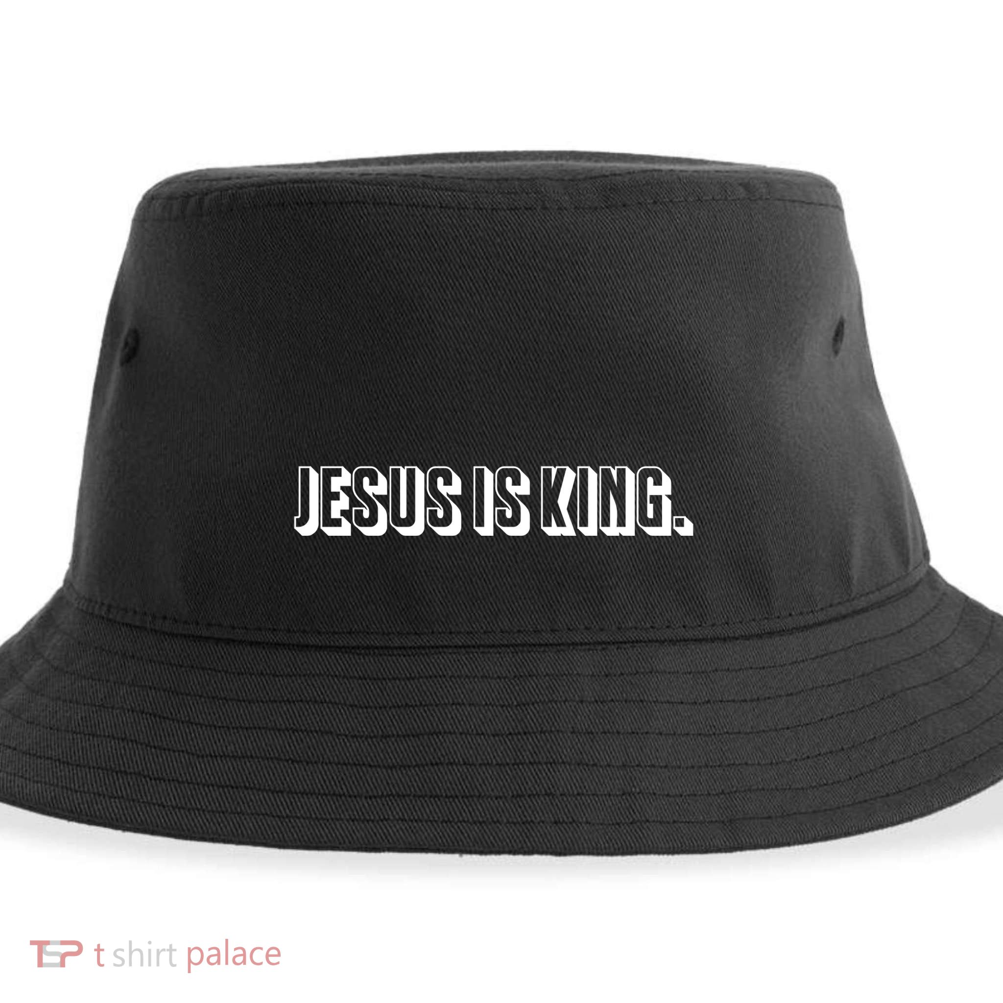 Jesus Is King 3d Simple Font Christian Catholic Christ Sustainable Bucket Hat