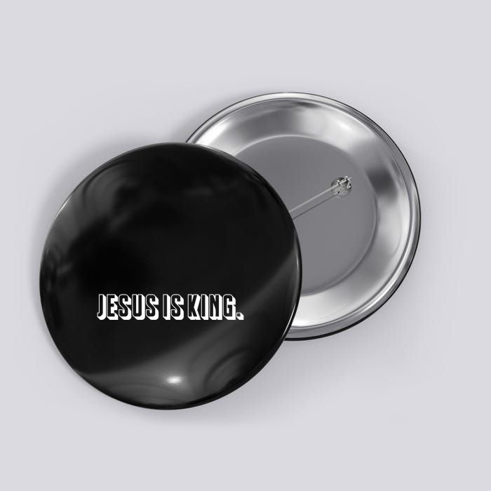 Jesus Is King 3d Simple Font Christian Catholic Christ Button