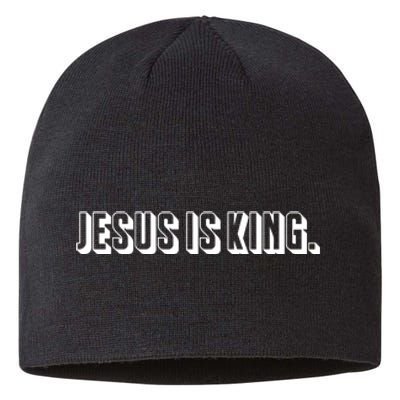 Jesus Is King 3d Simple Font Christian Catholic Christ Sustainable Beanie