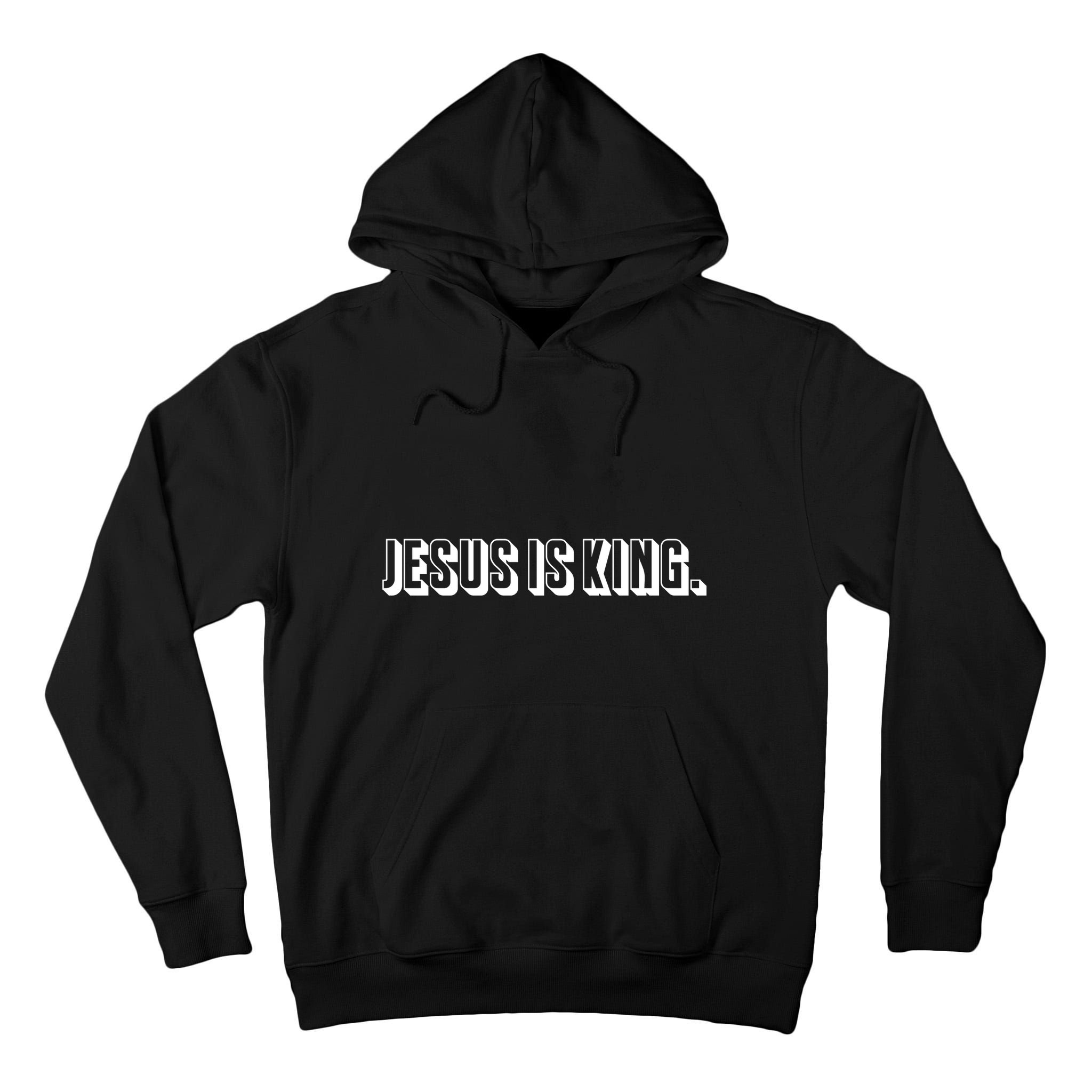 Jesus Is King 3d Simple Font Christian Catholic Christ Tall Hoodie