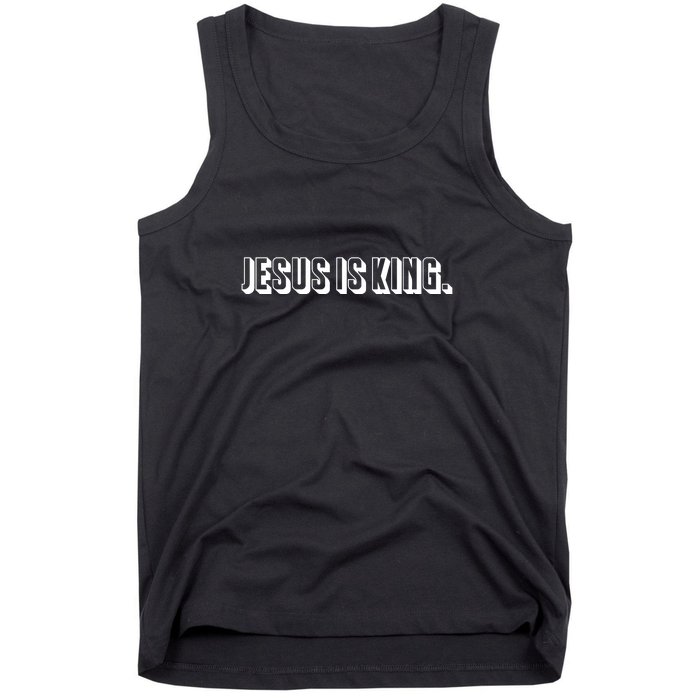 Jesus Is King 3d Simple Font Christian Catholic Christ Tank Top