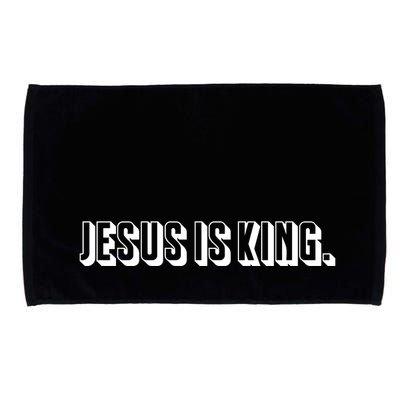 Jesus Is King 3d Simple Font Christian Catholic Christ Microfiber Hand Towel