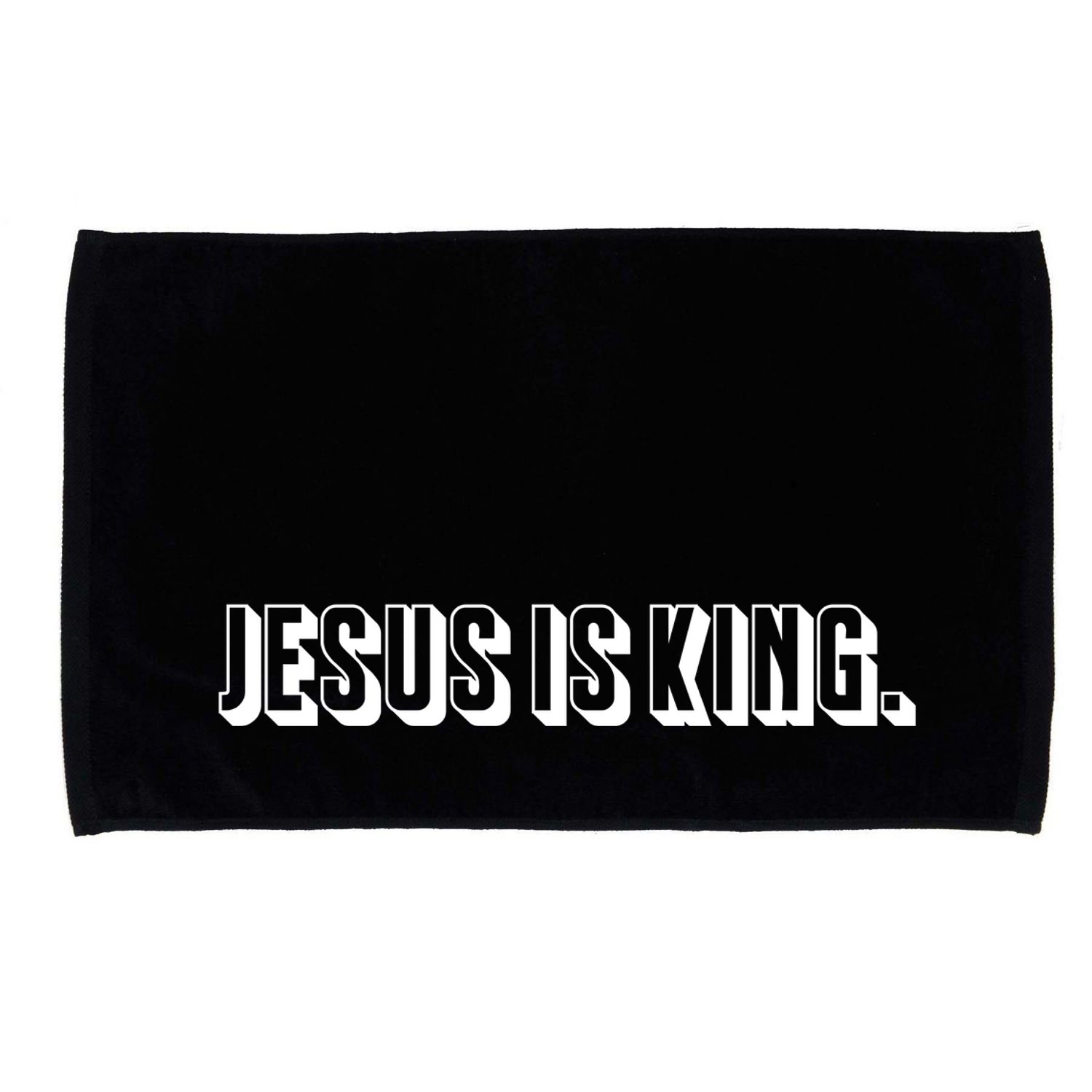 Jesus Is King 3d Simple Font Christian Catholic Christ Microfiber Hand Towel