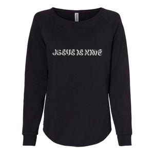 Jesus Is King Embossed Simple Faith Christian Catholic Womens California Wash Sweatshirt