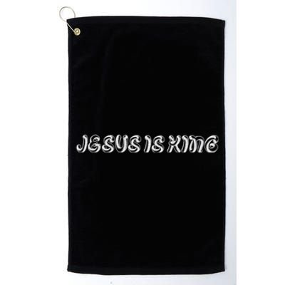 Jesus Is King Embossed Simple Faith Christian Catholic Platinum Collection Golf Towel