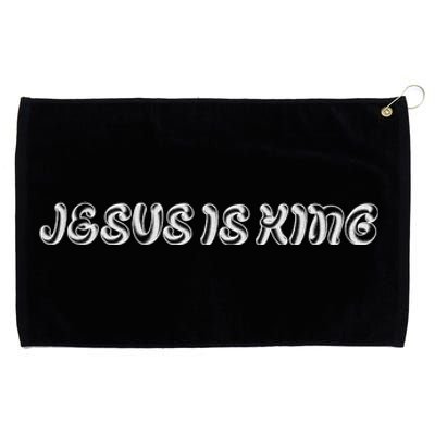 Jesus Is King Embossed Simple Faith Christian Catholic Grommeted Golf Towel