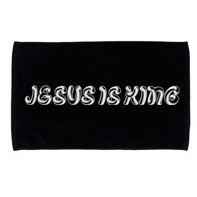 Jesus Is King Embossed Simple Faith Christian Catholic Microfiber Hand Towel