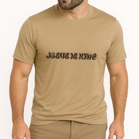 Jesus Is King Embossed Simple Faith Christian Catholic Performance Shirt