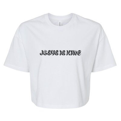 Jesus Is King Embossed Simple Faith Christian Catholic Bella+Canvas Jersey Crop Tee