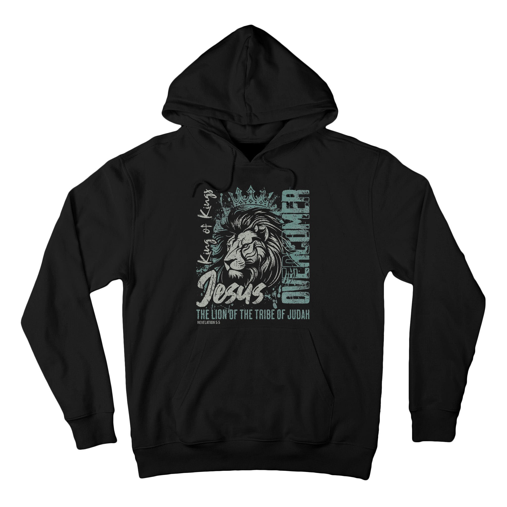 Jesus Is King Lion Of Judah Bible Faith Graphic Christian Tall Hoodie