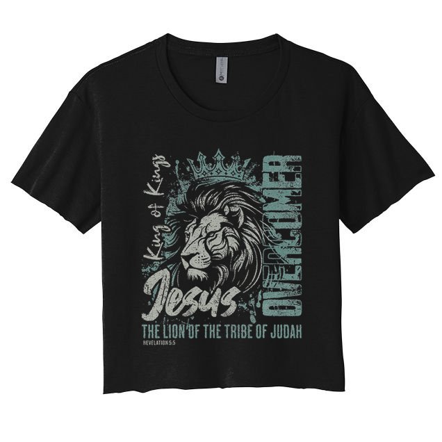Jesus Is King Lion Of Judah Bible Faith Graphic Christian Crop Top