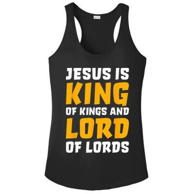 Jesus Is King Lord Women Bible Verse Christian Ladies PosiCharge Competitor Racerback Tank