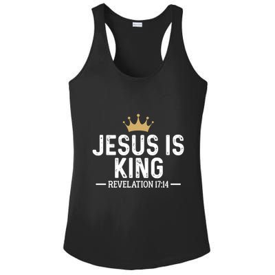 Jesus Is King Revelation 17:14 Christian Quote Religious Ladies PosiCharge Competitor Racerback Tank