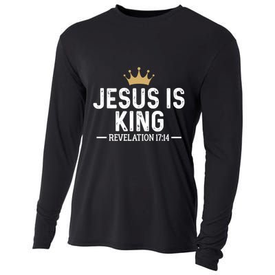 Jesus Is King Revelation 17:14 Christian Quote Religious Cooling Performance Long Sleeve Crew