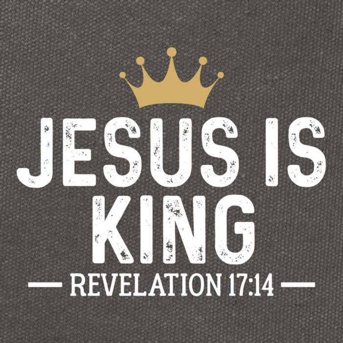 Jesus Is King Revelation 17:14 Christian Quote Religious Cotton Canvas Backpack