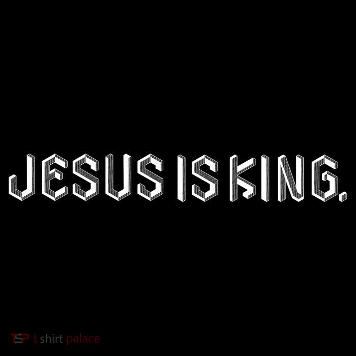Jesus Is King Embossed Church Faith Christian Catholic Kids T-Shirt