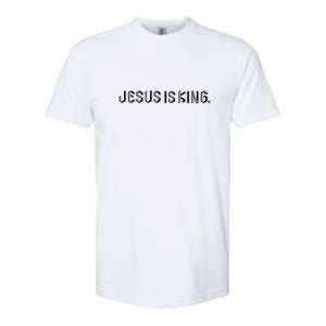 Jesus Is King Embossed Church Faith Christian Catholic Softstyle® CVC T-Shirt