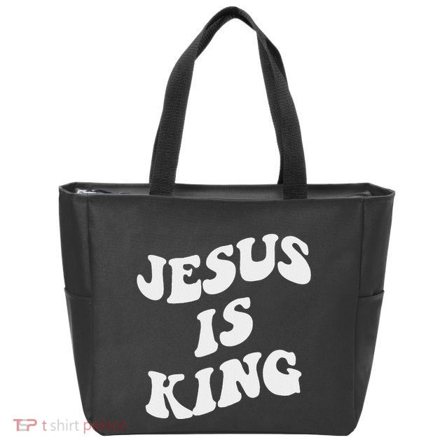 Jesus Is King Aesthetic Trendy Zip Tote Bag
