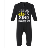 Jesus Is King Faith God Christian Jesus4m3 Infant Fleece One Piece