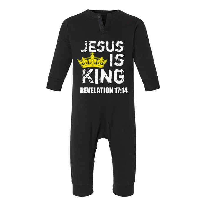 Jesus Is King Faith God Christian Jesus4m3 Infant Fleece One Piece