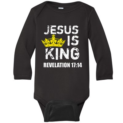 Jesus Is King Faith God Christian Jesus4m3 Baby Long Sleeve Bodysuit