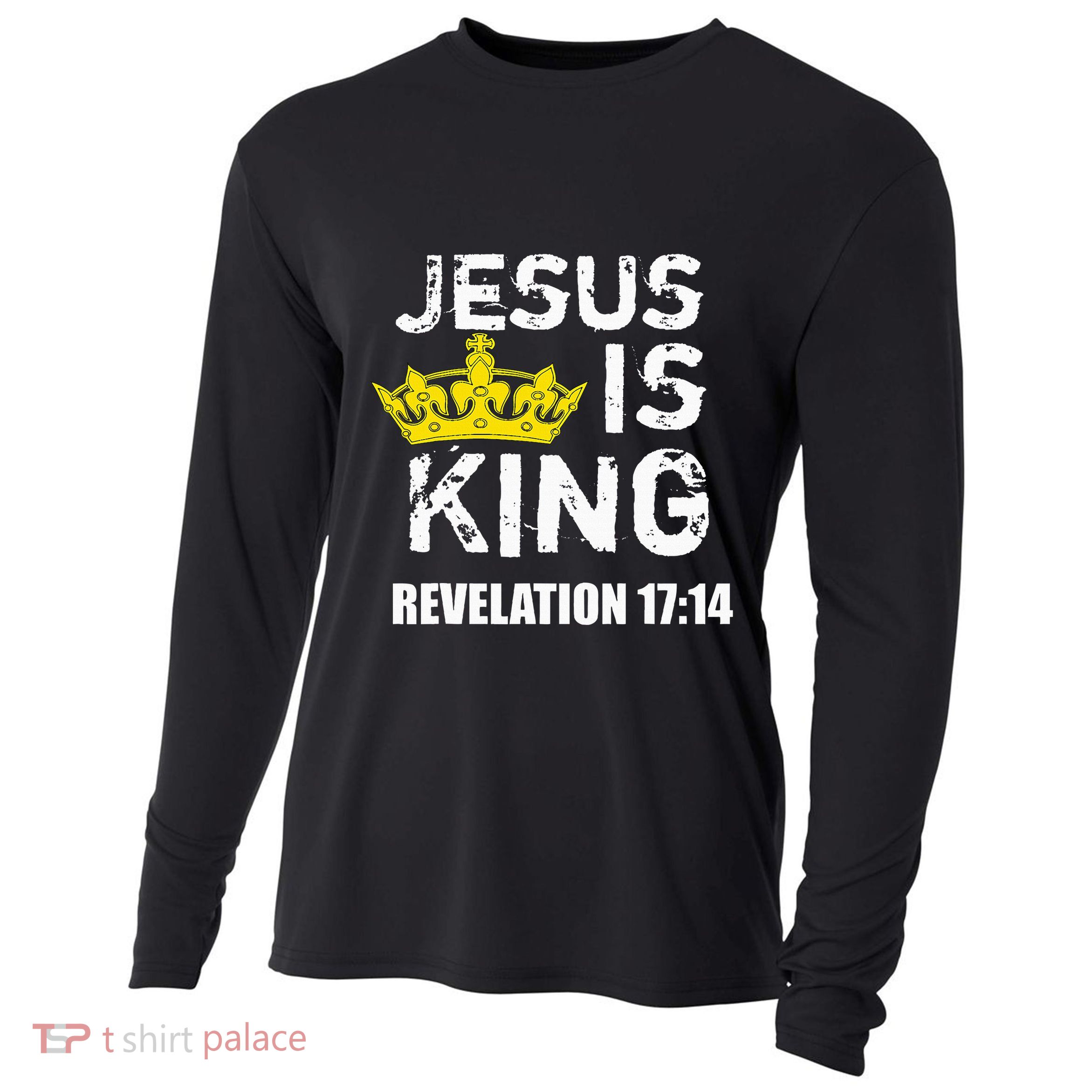 Jesus Is King Faith God Christian Jesus4m3 Cooling Performance Long Sleeve Crew