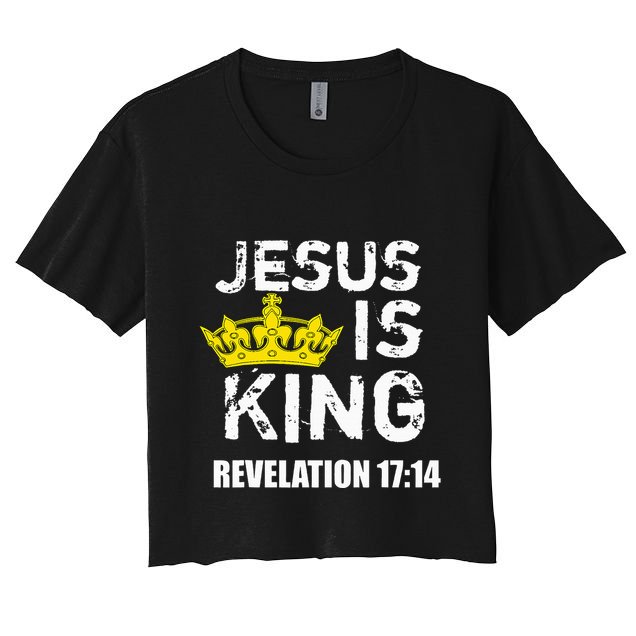 Jesus Is King Faith God Christian Jesus4m3 Crop Top