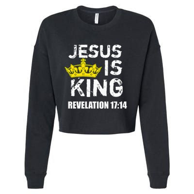 Jesus Is King Faith God Christian Jesus4m3 Cropped Pullover Crew