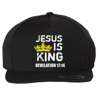 Jesus Is King Faith God Christian Jesus4m3 Wool Snapback Cap