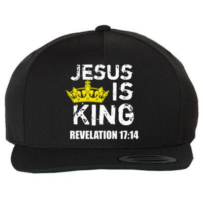 Jesus Is King Faith God Christian Jesus4m3 Wool Snapback Cap