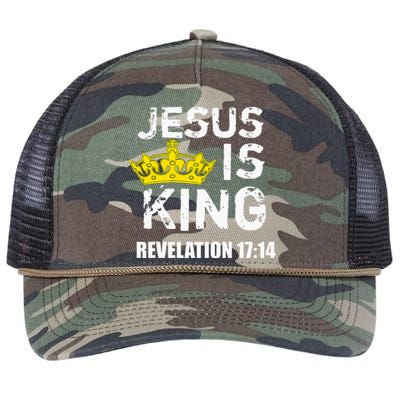 Jesus Is King Faith God Christian Jesus4m3 Retro Rope Trucker Hat Cap