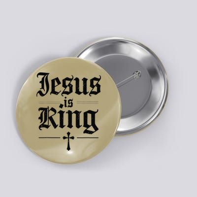 Jesus Is King Christian Best Godson Ever Button