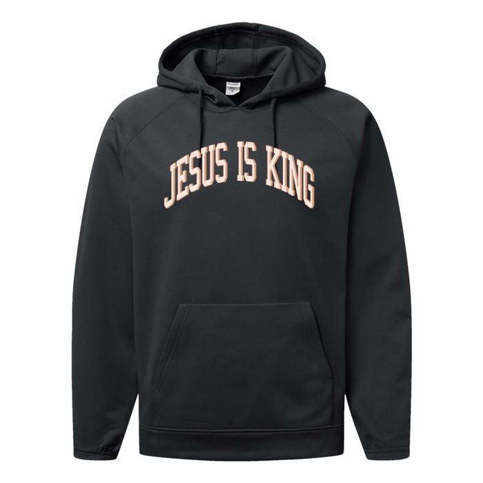 Jesus Is King Love Like Jesus Aesthetic Retro Vintage Women Performance Fleece Hoodie