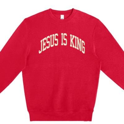 Jesus Is King Love Like Jesus Aesthetic Retro Vintage Women Premium Crewneck Sweatshirt