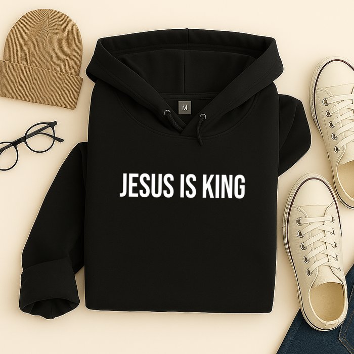 Jesus is King Minimalist Christian Faith Hoodie