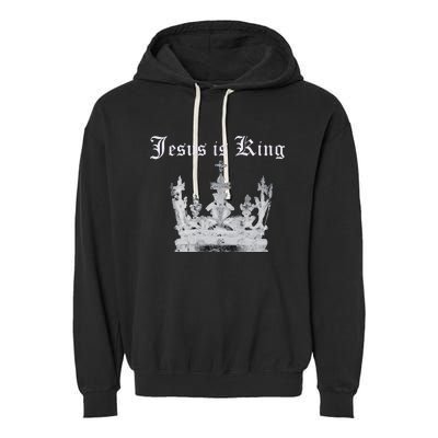 JESUS IS KING Garment-Dyed Fleece Hoodie