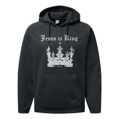 JESUS IS KING Performance Fleece Hoodie