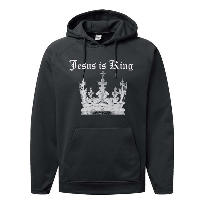 JESUS IS KING Performance Fleece Hoodie