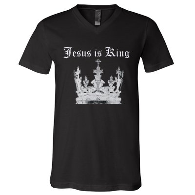 JESUS IS KING V-Neck T-Shirt